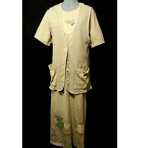 PEACES Outback Safari Dress Set S Khaki Maxi Cardi - Picture 1 of 8